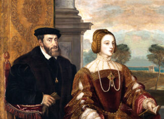 Retratos del emperador Carlos V y la emperatriz Isabel de Portugal, por Tiziano.