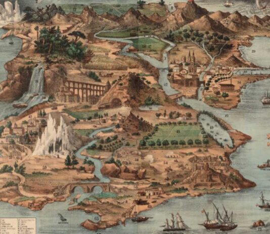 Mapa que simula la piel de toro