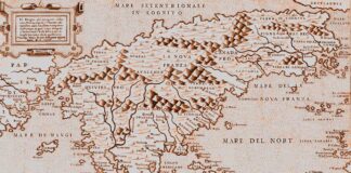 Mapa italiano de 1566, mostrando las inscripciones terra incognita y mare incognitum.