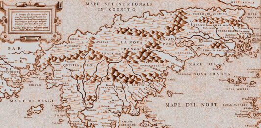 Mapa italiano de 1566, mostrando las inscripciones terra incognita y mare incognitum.