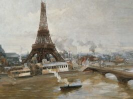 La Torre Eiffel durante su construcción, en 1887-1889 (París, Museo Carnavalet).