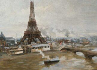 La Torre Eiffel durante su construcción, en 1887-1889 (París, Museo Carnavalet).