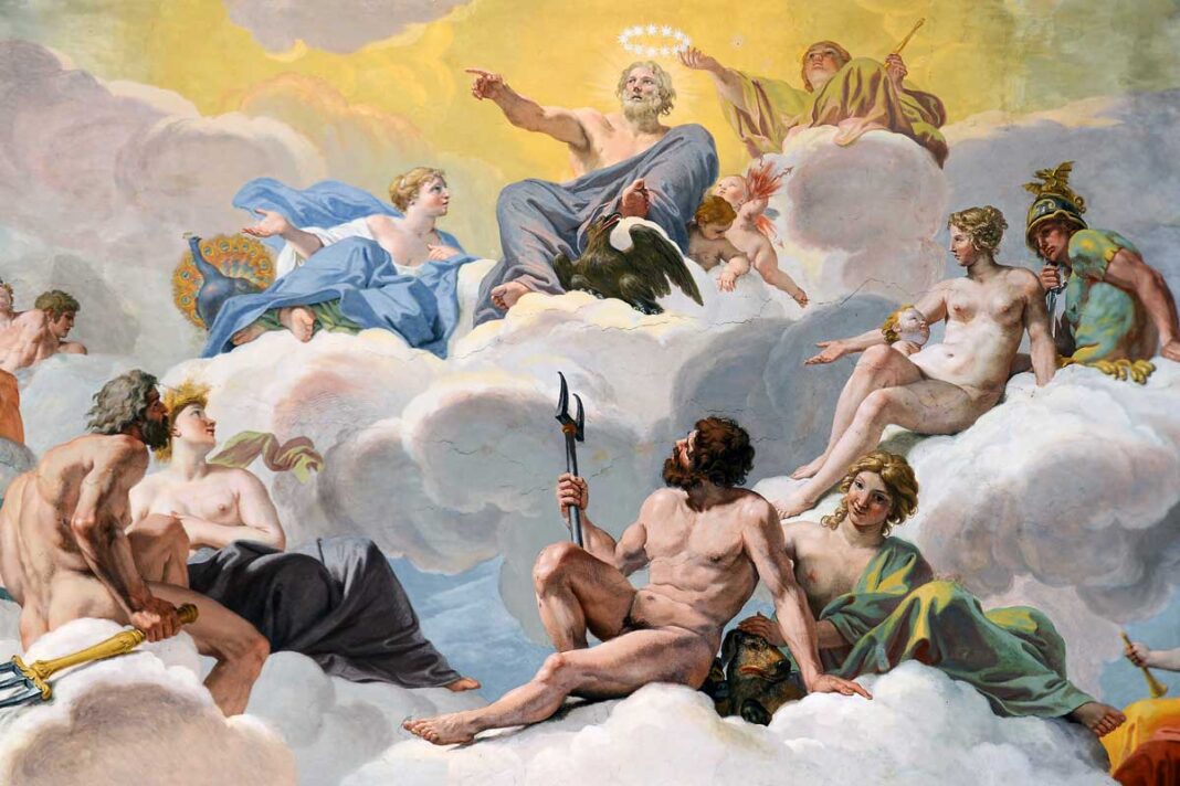 Ceiling__Council_of_the_Gods__in_Galleria_Borghese_(Rome)-apert Panteón de los dioses griegos