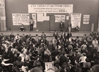 Testigo directo de las protestas de mayo de 1968 en París El Teatro Odeón de París, ocupado por estudiantes el 28 de mayo de 1968.