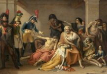 "El año del hambre en Madrid", óleo sobre lienzo, 315 x 437 cm. Firmado y fechado “APARICIO/ AÑO DE 1818.” (áng. inf. izdo.), Madrid, Museo del Prado.
