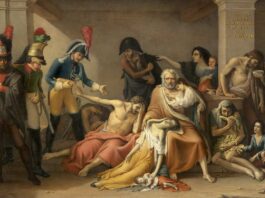 "El año del hambre en Madrid", óleo sobre lienzo, 315 x 437 cm. Firmado y fechado “APARICIO/ AÑO DE 1818.” (áng. inf. izdo.), Madrid, Museo del Prado.