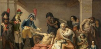 "El año del hambre en Madrid", óleo sobre lienzo, 315 x 437 cm. Firmado y fechado “APARICIO/ AÑO DE 1818.” (áng. inf. izdo.), Madrid, Museo del Prado.