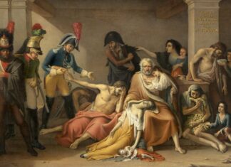 "El año del hambre en Madrid", óleo sobre lienzo, 315 x 437 cm. Firmado y fechado “APARICIO/ AÑO DE 1818.” (áng. inf. izdo.), Madrid, Museo del Prado.