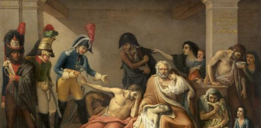 "El año del hambre en Madrid", óleo sobre lienzo, 315 x 437 cm. Firmado y fechado “APARICIO/ AÑO DE 1818.” (áng. inf. izdo.), Madrid, Museo del Prado.