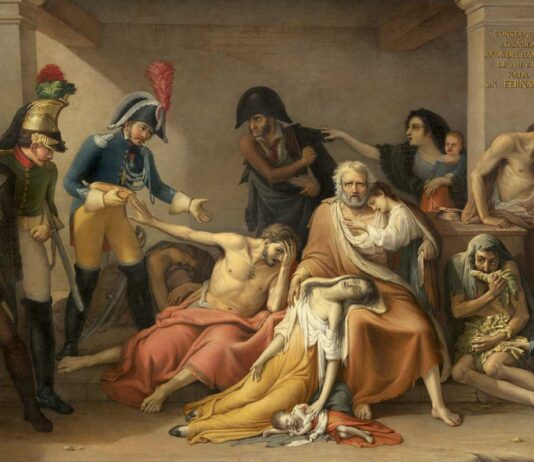 El año del hambre en Madrid "El año del hambre en Madrid", óleo sobre lienzo, 315 x 437 cm. Firmado y fechado “APARICIO/ AÑO DE 1818.” (áng. inf. izdo.), Madrid, Museo del Prado.