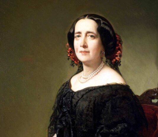 Retrato de la escritora romántica de origen cubano Gertrudis Gómez de Avellaneda (1814-1873), por Federico de Madrazo, mediados del siglo XIX.