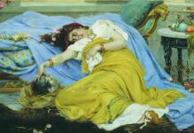 CON LA CABEZA DE CICERÓN, por Pavel Svedomsy, 1870. El historiador Dión relató cómo Fulvia profanó los restos de su enemigo, expuestos en el Foro.