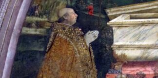 Los Borgia: poder y familia Alegoría de Alejandro VI y los Borgia en la galería de los Uffizi de Florencia.