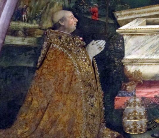 Los Borgia: poder y familia Alegoría de Alejandro VI y los Borgia en la galería de los Uffizi de Florencia.