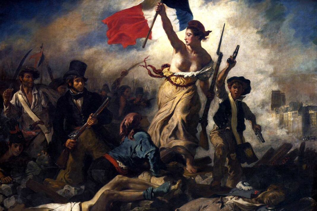 Eugène_Delacroix_-_La_liberté_guidant_le_peuple-aper La libertad guiando al pueblo, cuadro que muestra un acontecimiento histórico clave