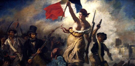 Una gramática histórica del acontecimiento La libertad guiando al pueblo, cuadro que muestra un acontecimiento histórico clave