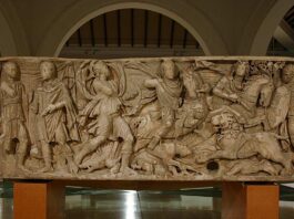 Sarcófagos reutilizados por reyes de Aragón Sarcófago de La caza del león (s. III d.C). Museo Arqueológico de Cataluña (Barcelona).