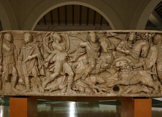 Sarcófagos reutilizados por reyes de Aragón Sarcófago de La caza del león (s. III d.C). Museo Arqueológico de Cataluña (Barcelona).