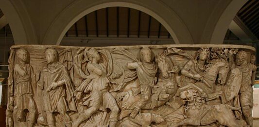 Sarcófagos reutilizados por reyes de Aragón Sarcófago de La caza del león (s. III d.C). Museo Arqueológico de Cataluña (Barcelona).