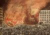 El incendio que destruyó la Plaza Mayor de Madrid Vista del incendio de la Plaza Mayor, 1790. (Museo de Historia de Madrid).
