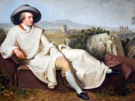 Origen de la frase «prefiero la injusticia al desorden» GOETHE EN LA CAMPIÑA ROMANA, por Johann Heinrich Wilhelm Tischbein, 1787. Se asocia a él la frase "prefiero la injusticia al desorden".
