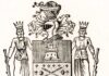Escudo de armas concedido por Carlos V a Elcano en cuya cimera puede verse un globo terráqueo con la inscripción Primus circumdedisti me.