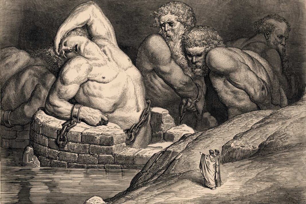 titanes-dore-aper Los titanes fueron encerrados en el Tártaro o inframundo griego tras su derrota ante Zeus. Grabado de G. Doré.
