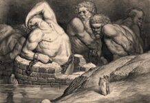 Los titanes fueron encerrados en el Tártaro o inframundo griego tras su derrota ante Zeus. Grabado de G. Doré.