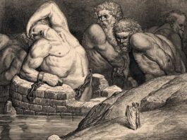 La inquietud por el Más Allá en el mundo antiguo Los titanes fueron encerrados en el Tártaro o inframundo griego tras su derrota ante Zeus. Grabado de G. Doré.
